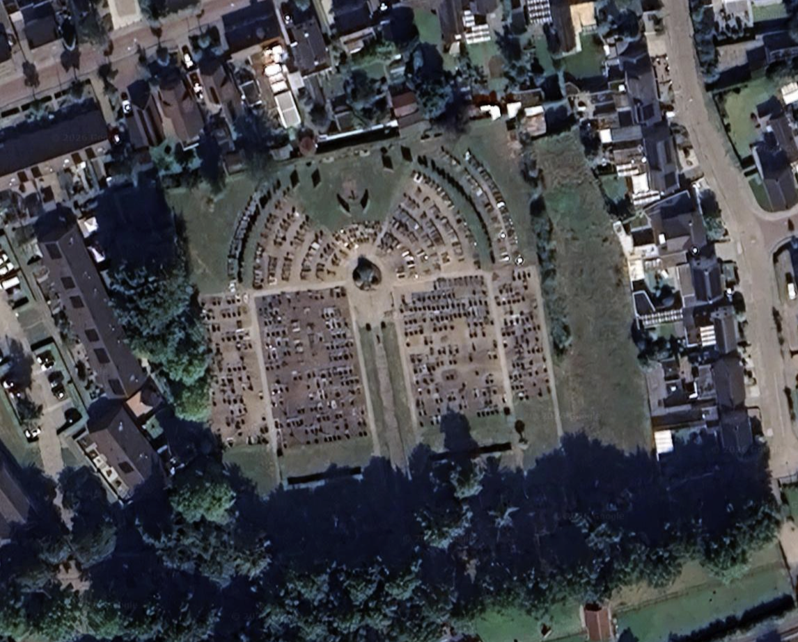 Begraafplaats Berghem luchtfoto